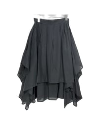 黒コットン二重四角スカート