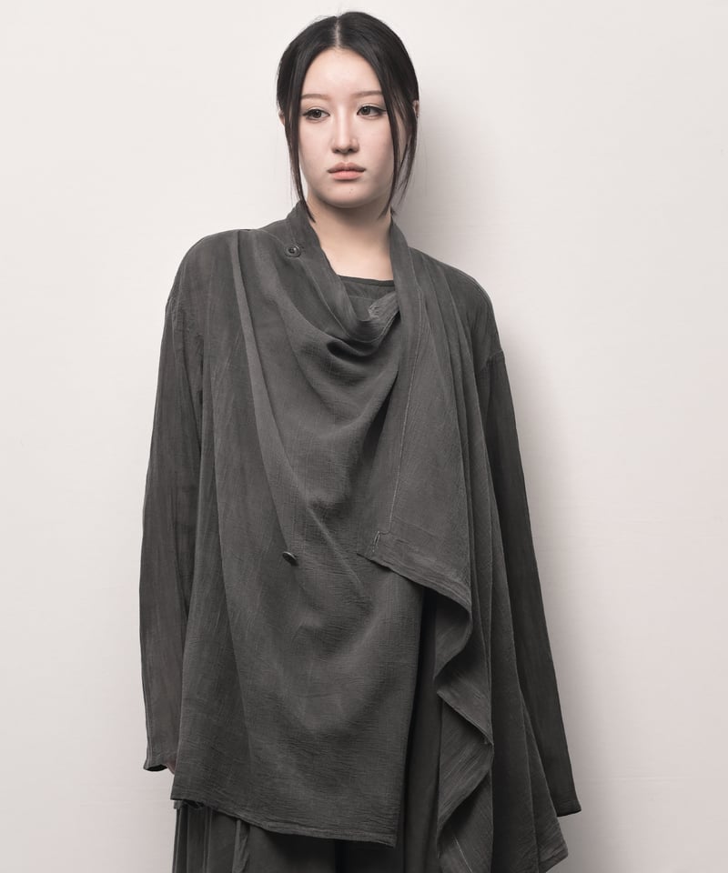 薄 墨染コットン纏-matoi-カーディガン | I R O F U S I online shop