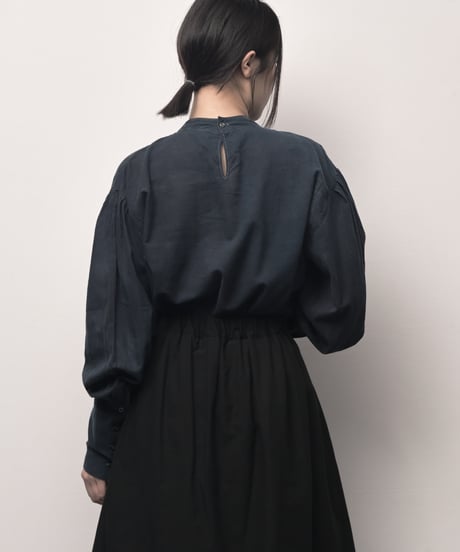 藍墨コットンクラシックブラウス