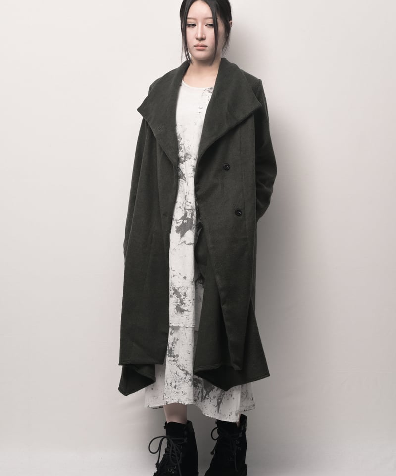 希少美品✨IROFUSI　イロフシ ロングコーディガン　ハイネック　グレー 天泣-tenkyu-ロングコーディガン | I R O F U S I online shop