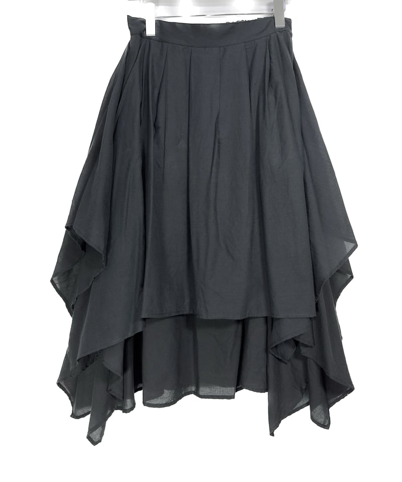 黒コットン二重四角スカート | I R O F U S I online shop 