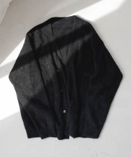 FOX SILK WOOL SHAGGY KNIT CARDIGAN