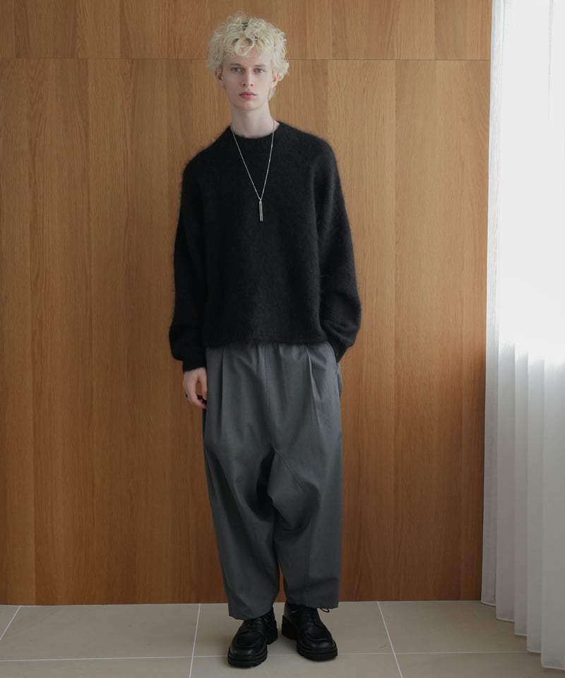 LUXURY MATERIAL BISHU WOOL WIDE SAROUEL SLACKS