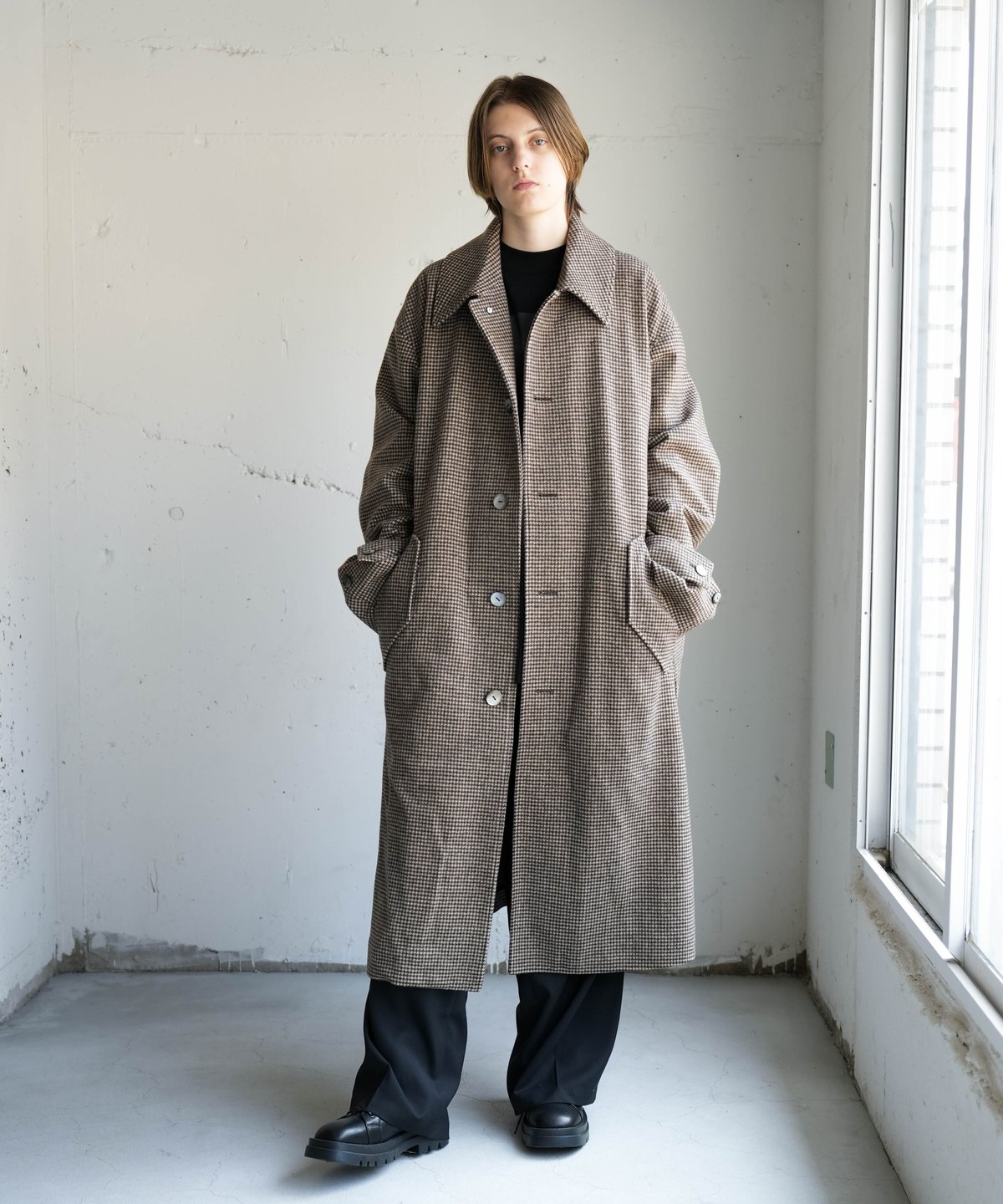 Super 140's Jackal WOOL SOUTAIN COLLAR COAT | CTHY