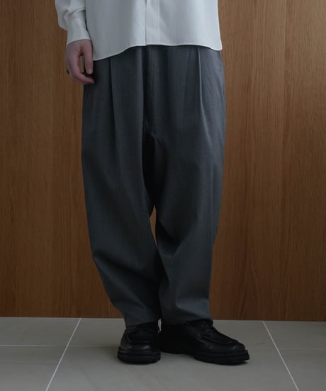 LUXURY MATERIAL BISHU WOOL WIDE SAROUEL SLACKS