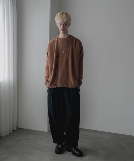 FOX SILK WOOL SHAGGY KNIT CARDIGAN