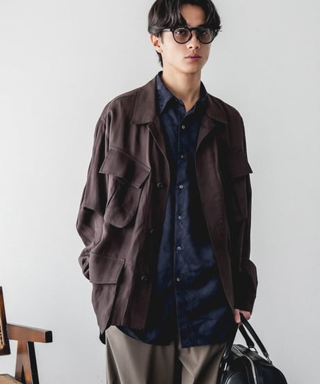 HIGH-END VISCOSE LINEN DRAPE FATIGUE JACKET