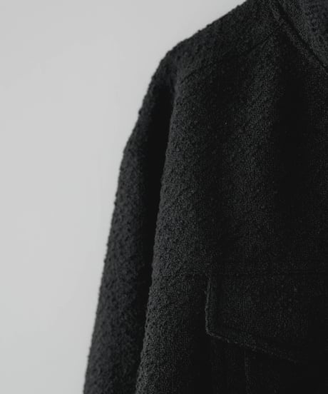 HERITAGE WOOLING HERRINGBONE TWEED HIGHNECK BLOUSON by Silver 950