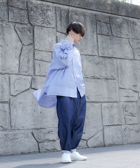 DENIM WIDE TAPERED SLACKS