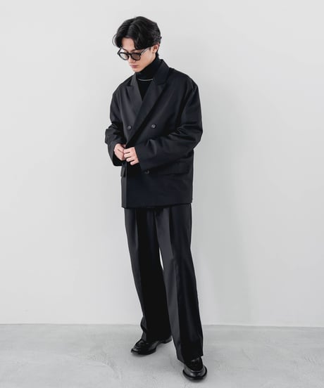 TWILL WIDE TAPERED SLACKS