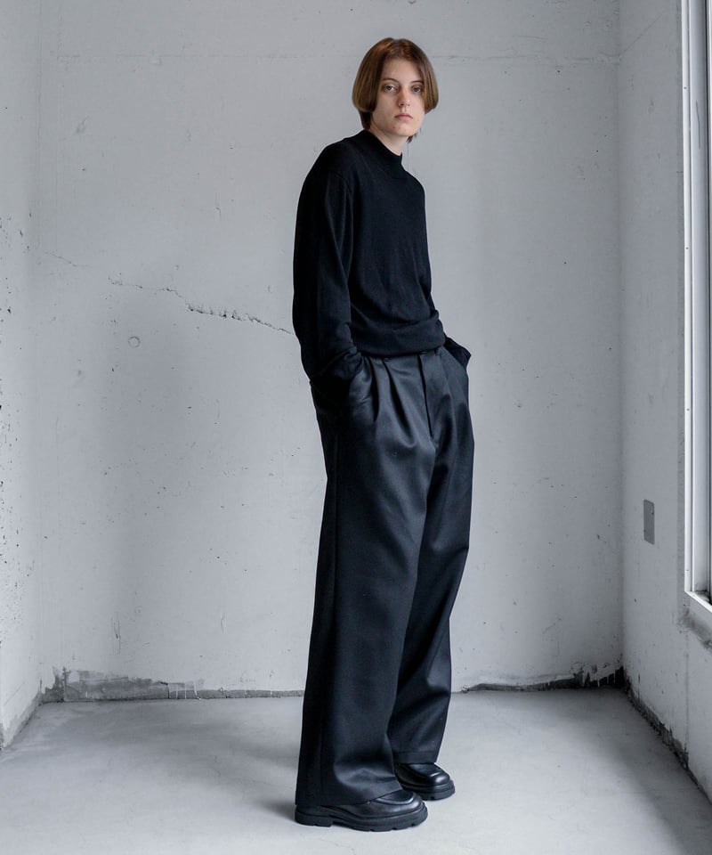 WOOL DENIM WIDE SLACKS | CTHY WOOL DENIM WIDE SLACKS | CTHY