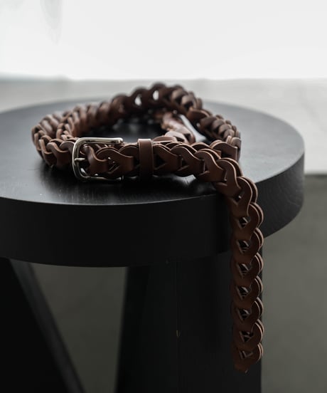 LUXURY MATERIAL CHAIN LONG BUTTERO LEATHER BELT