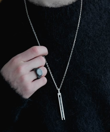 STONE SILVER OBJECT NECKLACE