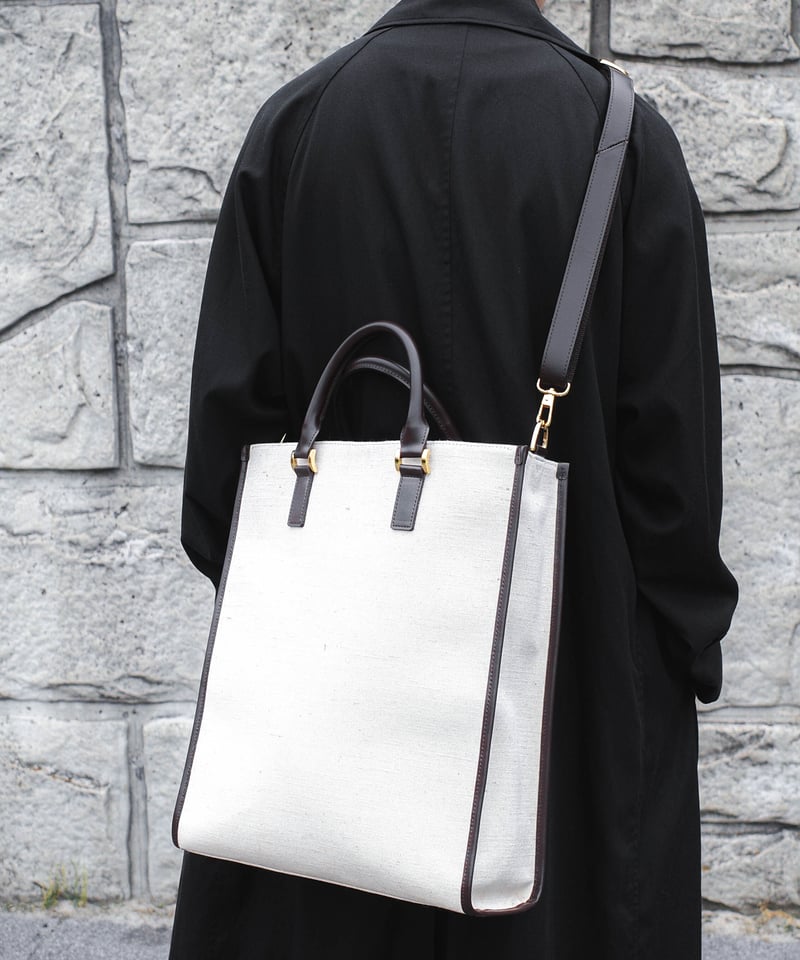 裏綿100CTHY LEATHER JUTE TOTE BAG