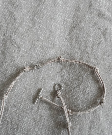 BRAIDED SILK CORD NECKLACE by Silver 950