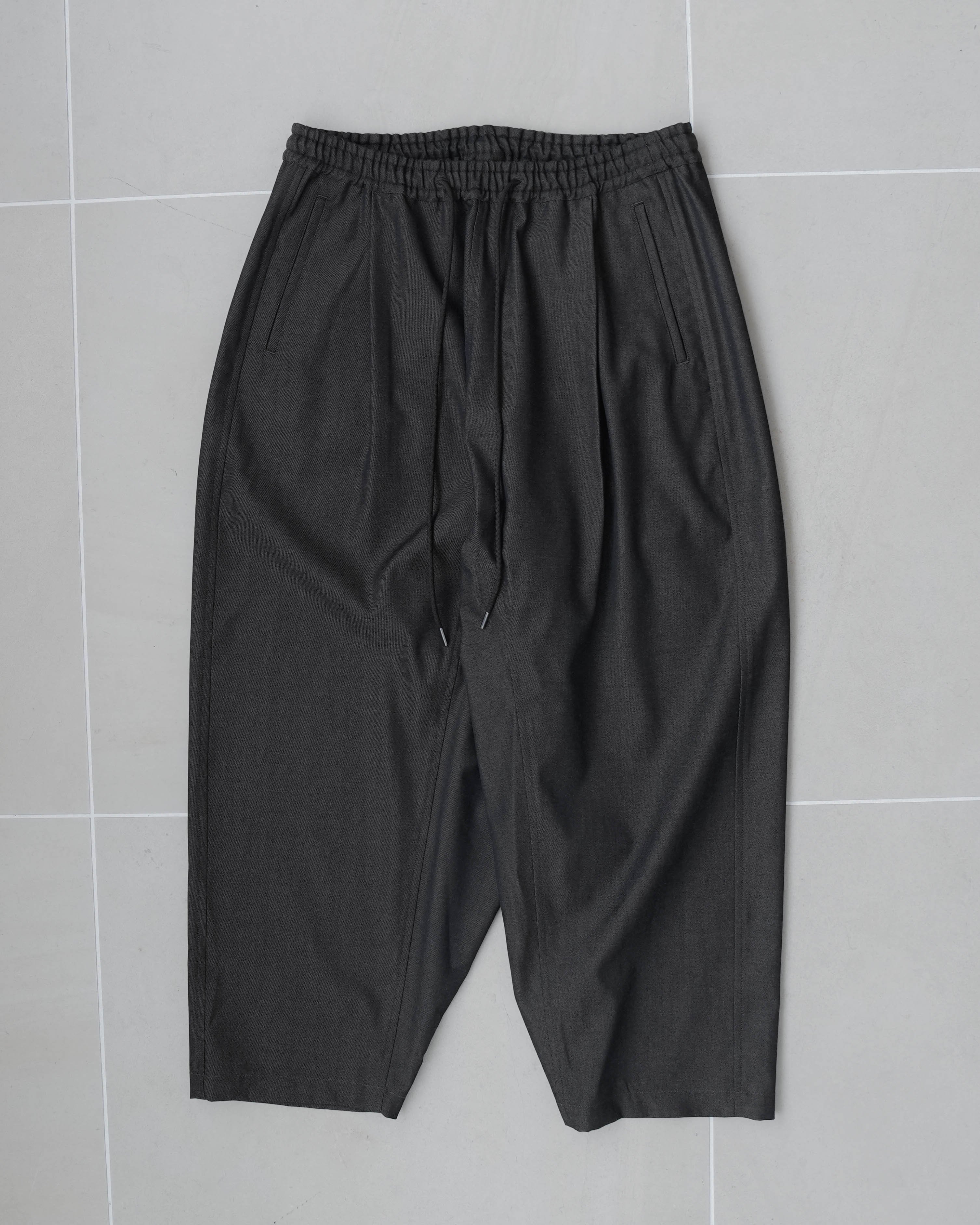 LUXURY MATERIAL BISHU WOOL WIDE SAROUEL SLACKS