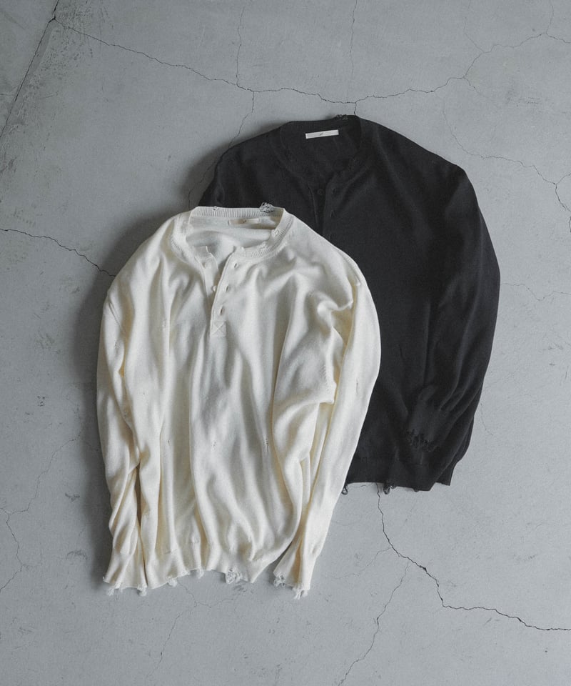 CTHY + mill】CRASH HENLEY NECK KNIT | CTHY CTHY + mill】CRASH HENLEY NECK KNIT | CTHY