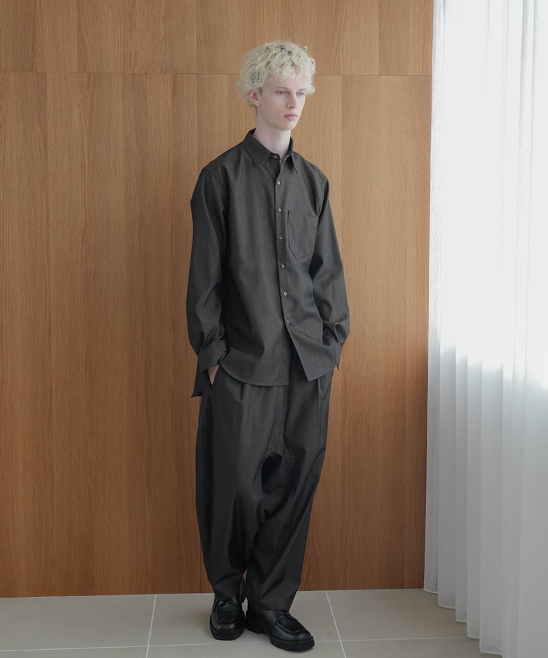 LUXURY MATERIAL BISHU WOOL WIDE SAROUEL SLACKS