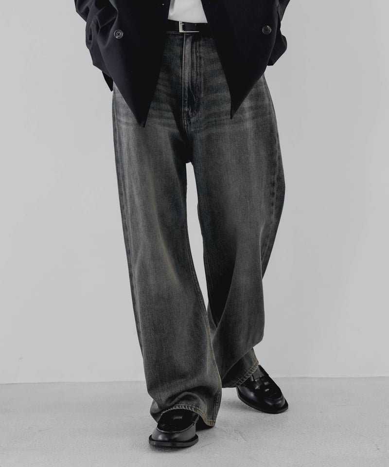 超甘撚り VINTAGE WIDE JEANS／INDIGO／サイズ2 超甘撚り VINTAGE BAGGY JEANS by KUROKI | CTHY