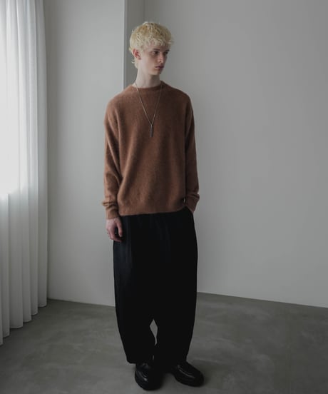 FOX SILK WOOL SHAGGY KNIT PULLOVER