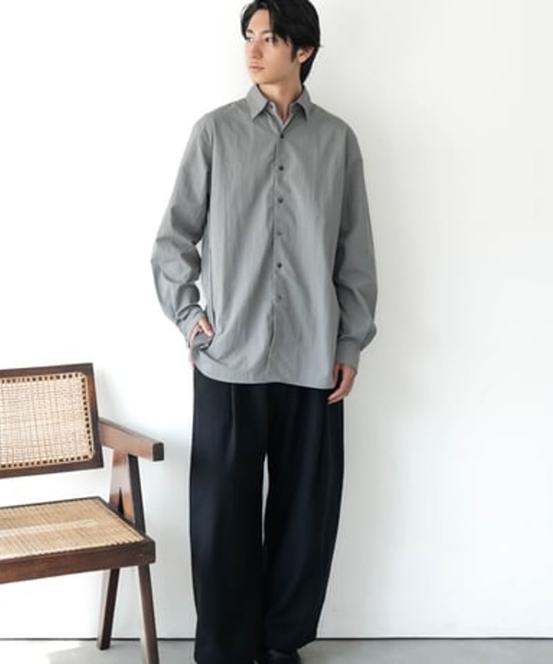 LUXURY MATERIAL WIDE CURVE TROUSERS by Super140