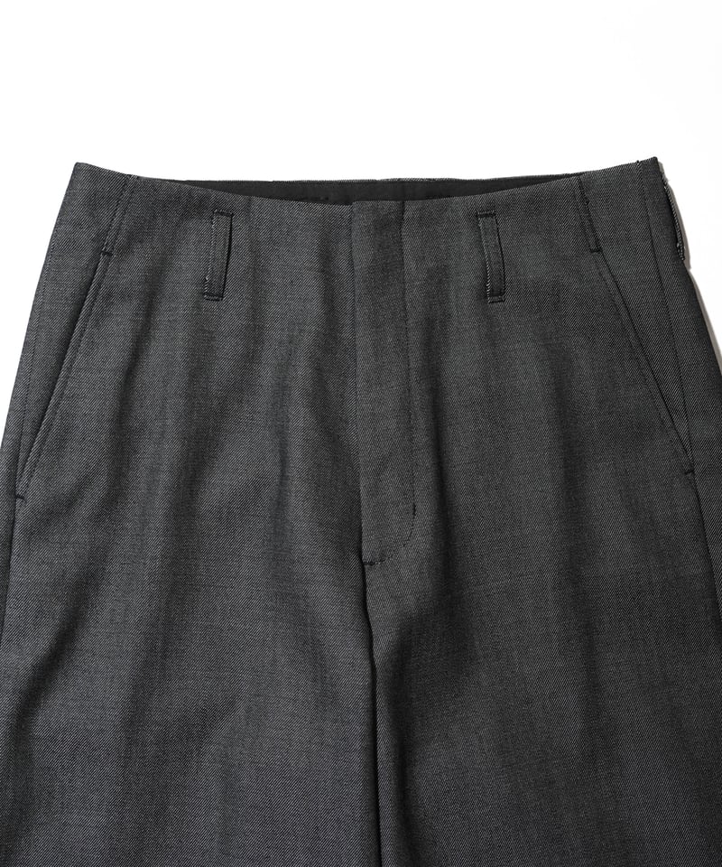 WOOL DENIM WIDE TROUSERS | CTHY