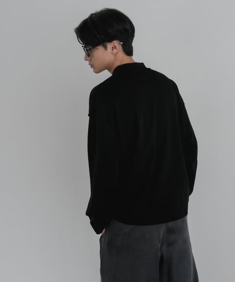 LUXURY MATERIAL SUVIN PLATINUM LONG SLEEVE MOCKNECK CUTSEW