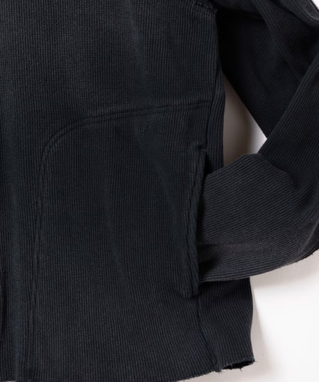 [VEIN27SS] HIGH GAUGE WAFFLE LAYERED ZIPUP HOODIE