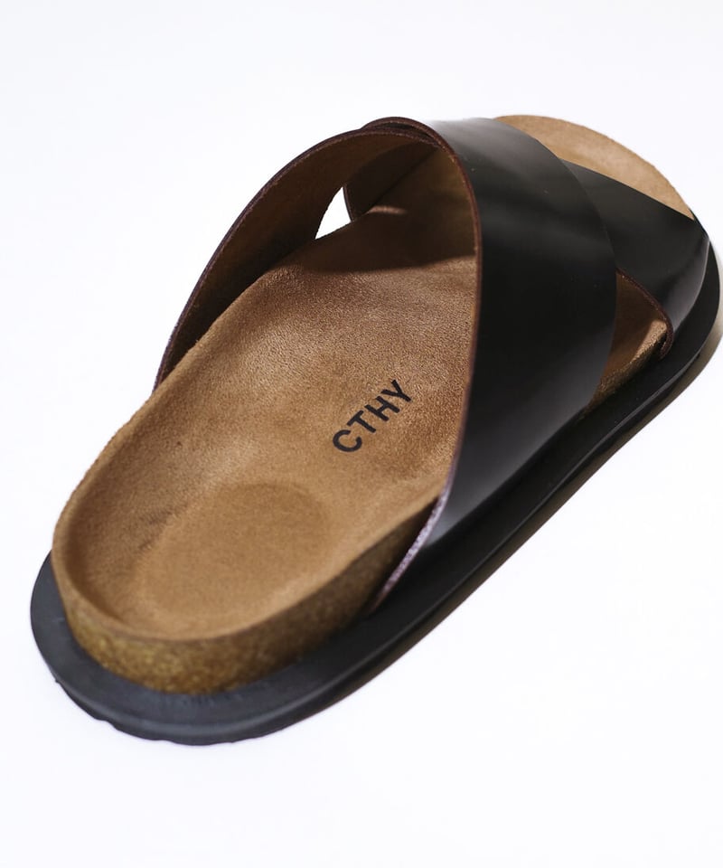 【CTHY】CROSS LETHER DAD SANDALS