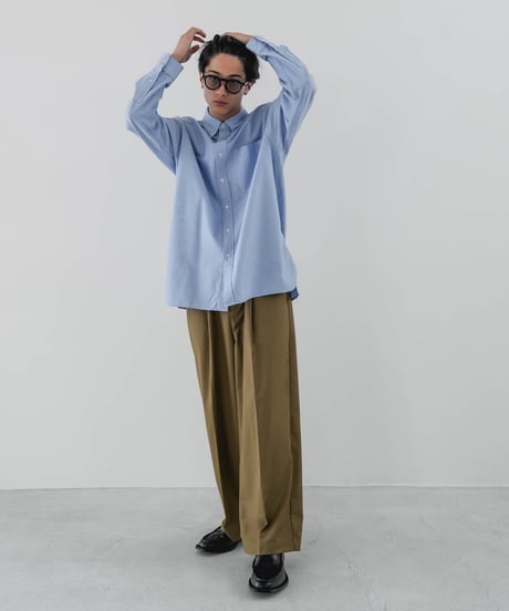 TWILL WIDE TAPERED SLACKS