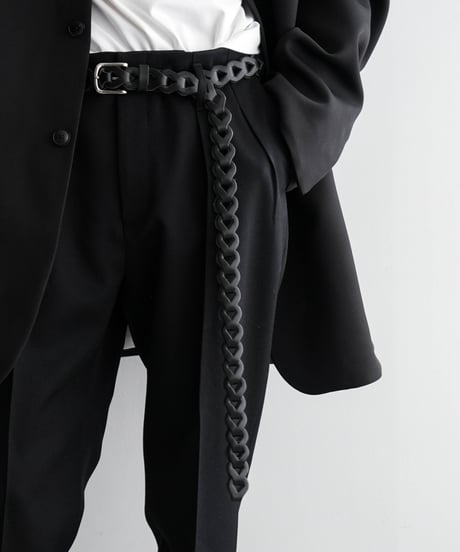 LUXURY MATERIAL CHAIN LONG BUTTERO LEATHER BELT