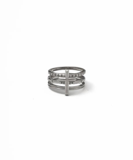 MULTILAYER CROSS RING by artisan