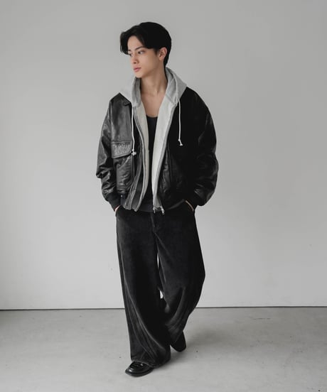 VINTAGE 3D CUTTING FADE VELOURS PANTS
