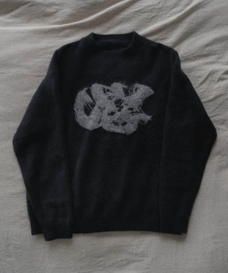 FOX SILK WOOL SHAGGY KNIT PULLOVER
