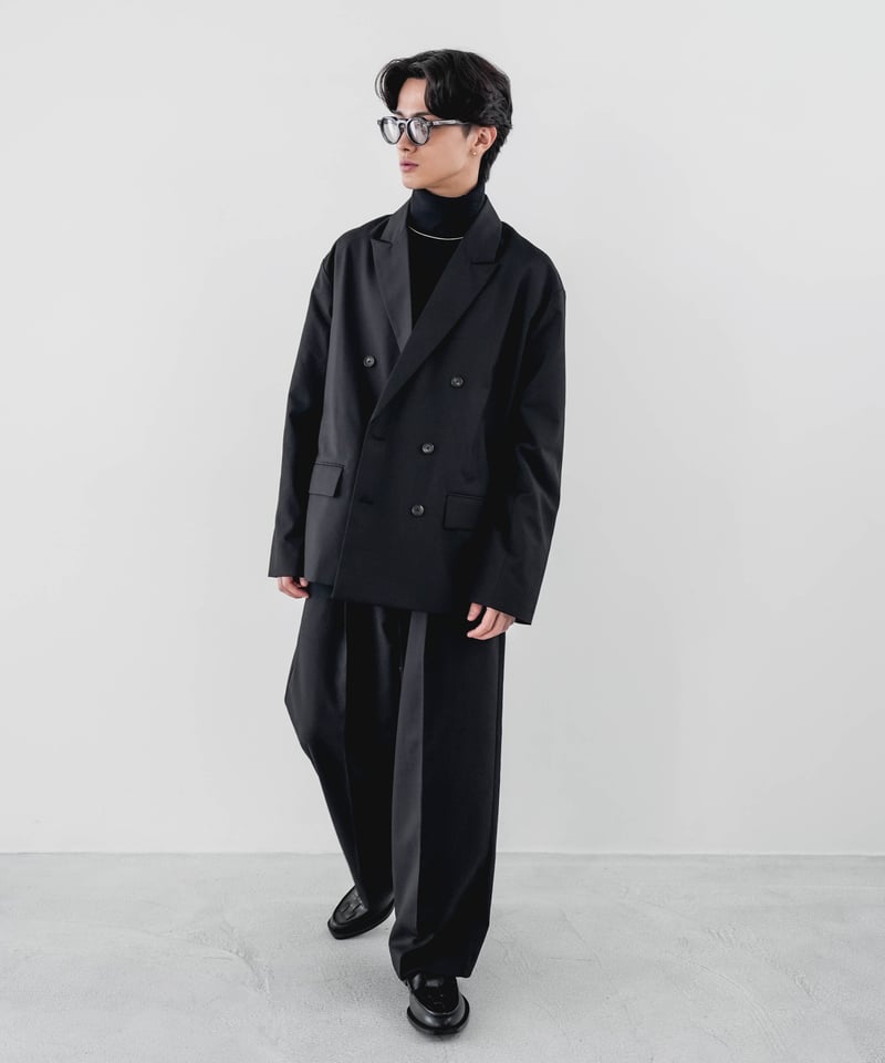 TWILL WIDE TAPERED SLACKS | CTHY