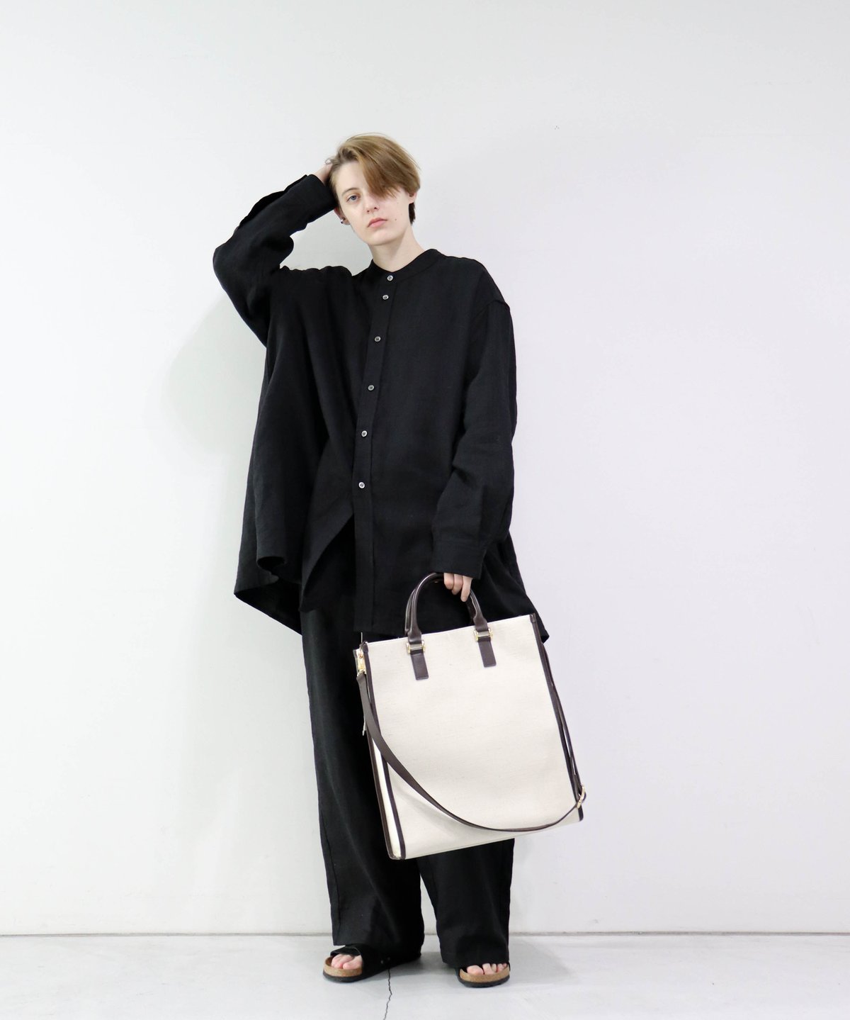 LEATHER JUTE TOTE BAG | CTHY