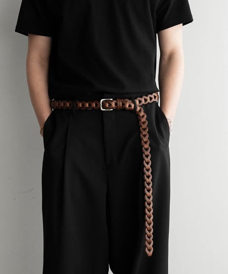 LUXURY MATERIAL CHAIN LONG BUTTERO LEATHER BELT