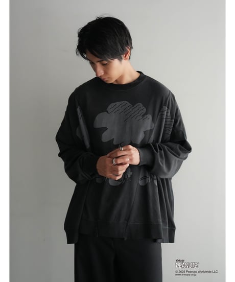 【CTHY+PEANUTSxDISCOVERED】PIGMENT DYED MOCKNECK CUTSEW