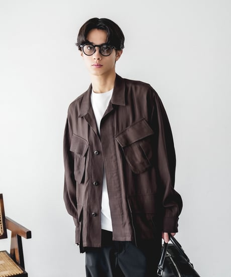 HIGH-END VISCOSE LINEN DRAPE FATIGUE JACKET