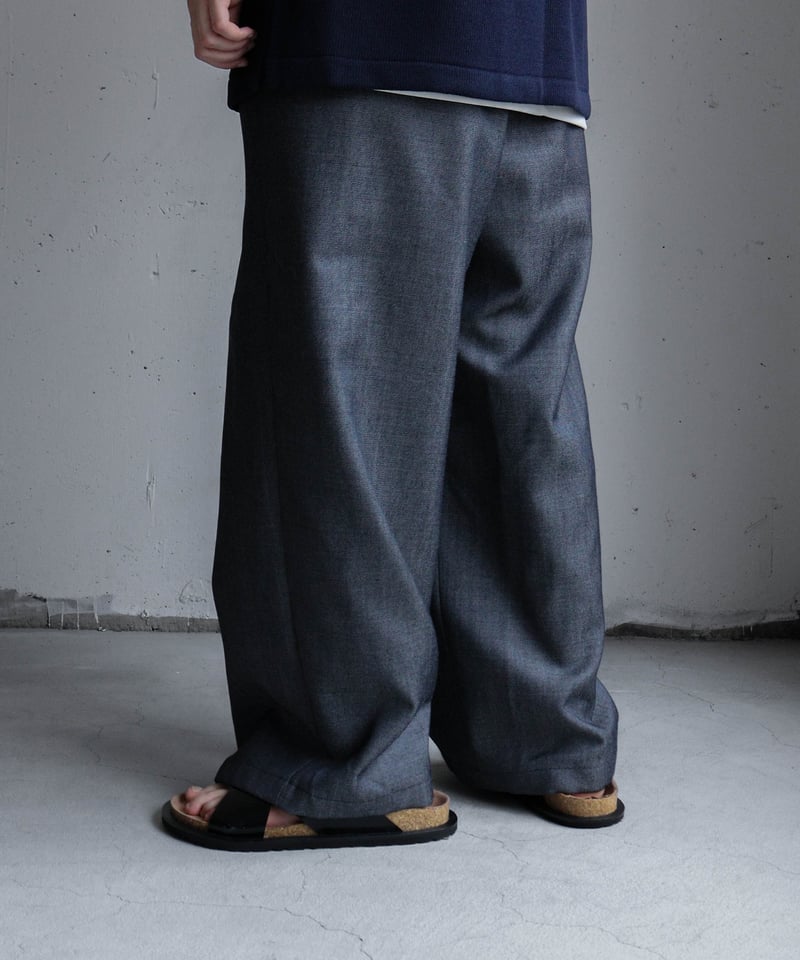 WOOL DENIM WIDE SLACKS | CTHY