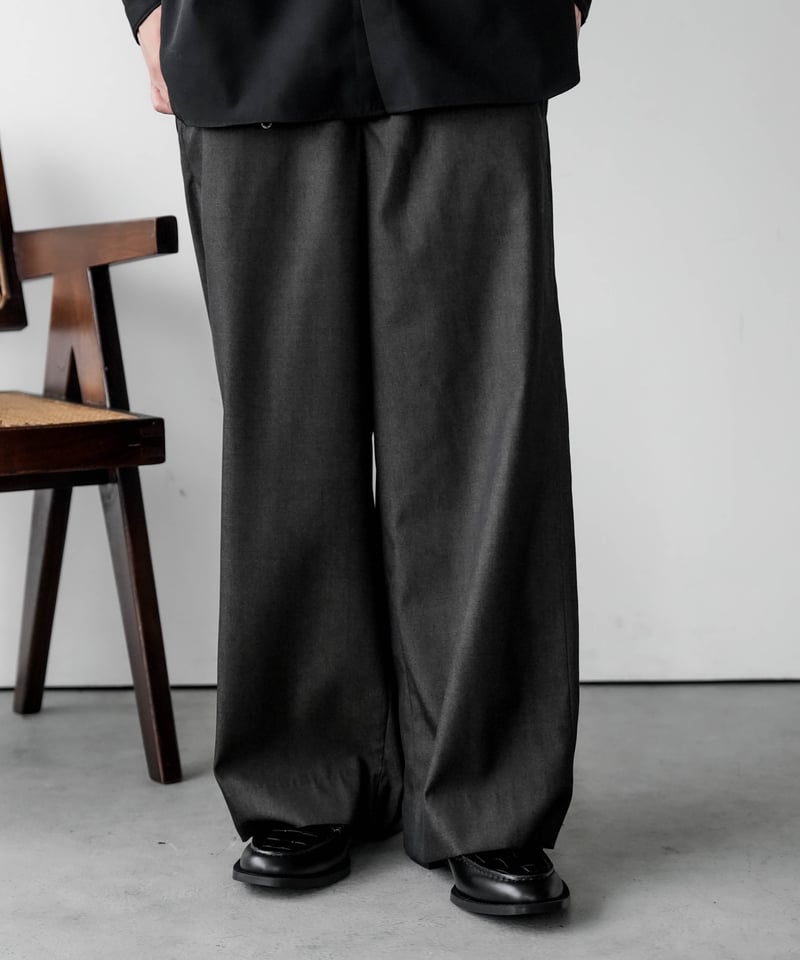 CTHY LUXURY MATERIAL TROUSERS 黒サイズ1 LUXURY MATERIAL TROUSERS by BISHU WOOL | CTHY