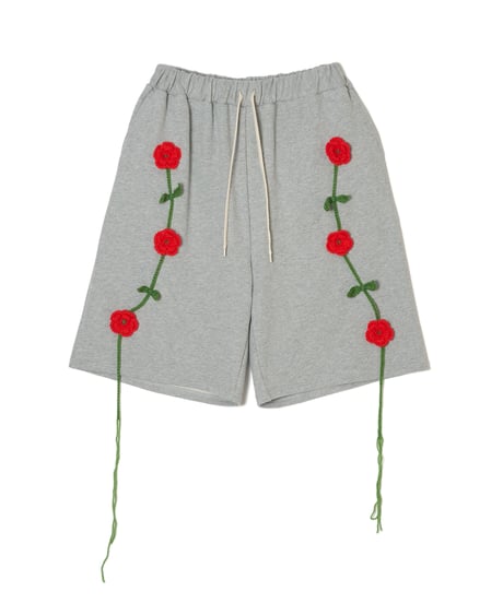 [DISCOVERED27SS] ROSE CROCHET SWEAT SHORTS