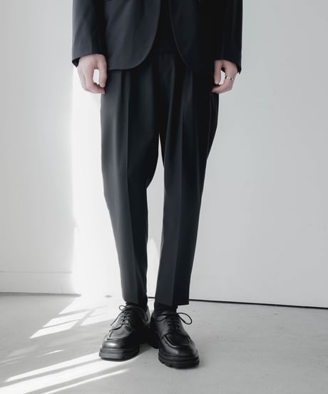 WASHABLE SUMMER WOOL TAPERED TROUSERS
