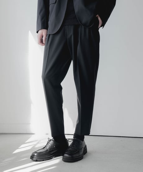 WASHABLE SUMMER WOOL TAPERED TROUSERS