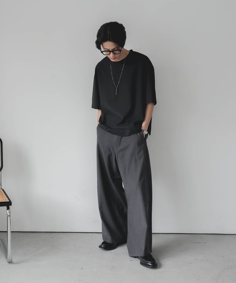 【CTHY】フランネル　ウール　ワイド　スラックス WASHABLE SUMMER WOOL SLACKS | CTHY