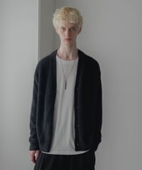 FOX SILK WOOL SHAGGY KNIT CARDIGAN