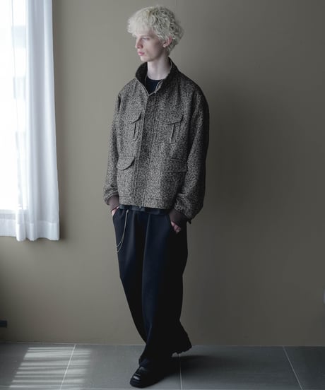 HERITAGE WOOLING HERRINGBONE TWEED HIGHNECK BLOUSON by Silver 950