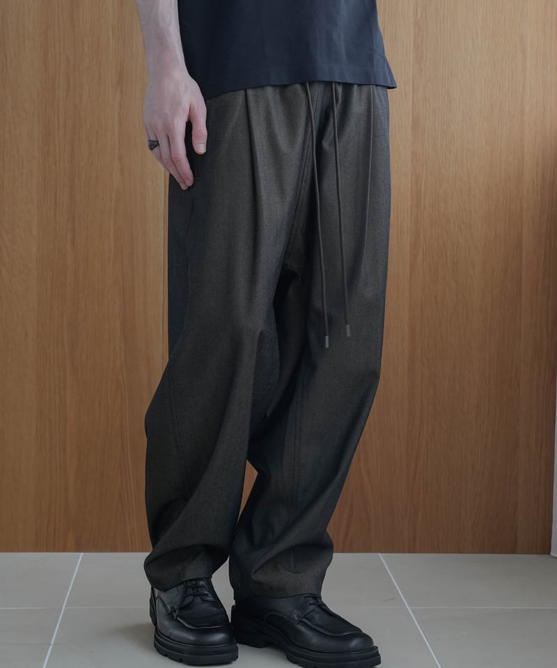 LUXURY MATERIAL BISHU WOOL WIDE SAROUEL SLACKS