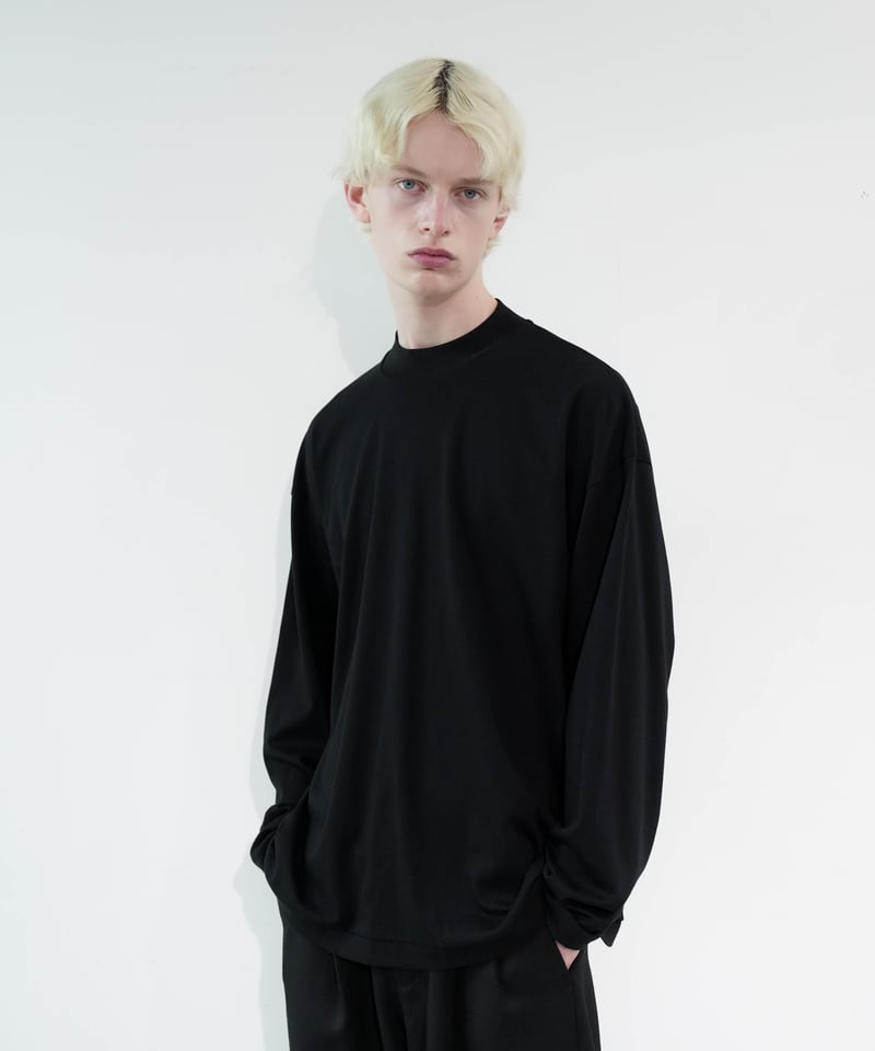 CTHY スビンプラチナム　ブラック 長袖カットソー サイズ2 SUVIN PLATINUM LONG SLEEVE MOCKNECK CUTSEW | CTHY