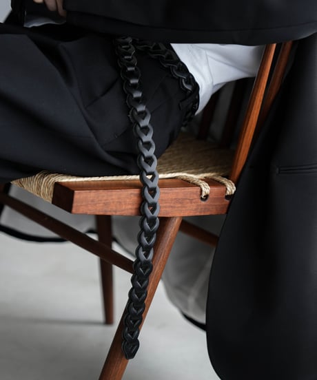 LUXURY MATERIAL CHAIN LONG BUTTERO LEATHER BELT